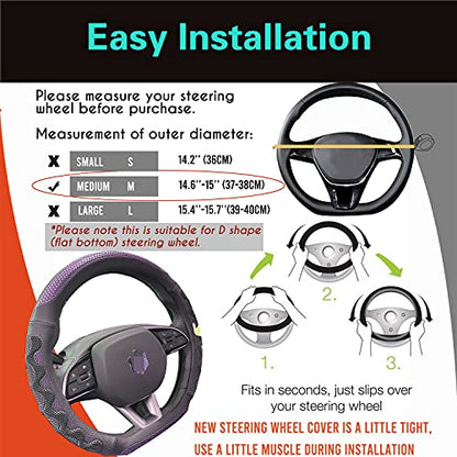 D Shaped Steering Wheel Cover Great Grip 14.5