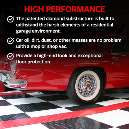 SnapLock RaceDeck Diamond 12"x12" Interlocking Garage Tiles (12 Count)