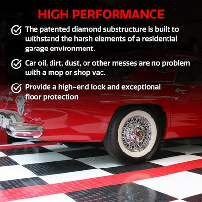 SnapLock RaceDeck Diamond 12"x12" Interlocking Garage Tiles (12 Count)