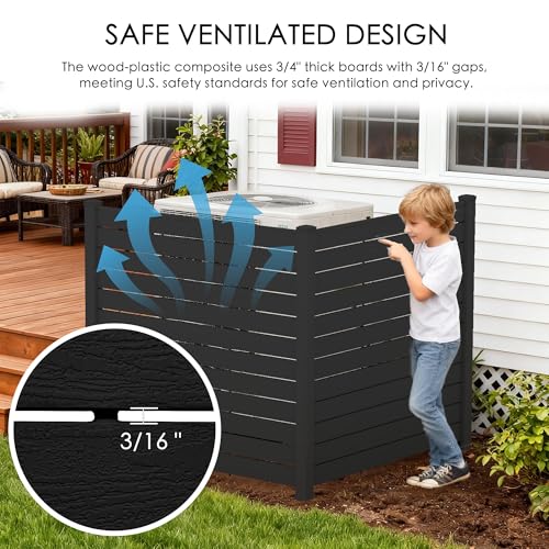 50" W x 48" H Outdoor Privacy Screen with Aluminum Posts