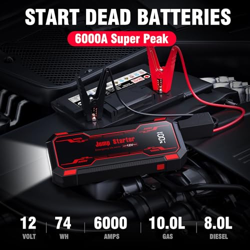 Car Jump Starter 6000A Car Battery Jump Starter Portable
