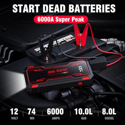 Car Jump Starter 6000A Car Battery Jump Starter Portable
