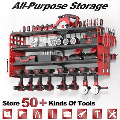 33" Metal Power Tool Organizer Wall Mount