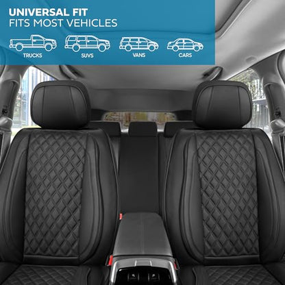 Elite Edition Faux Leather Seat Covers for Cars (2 Count)