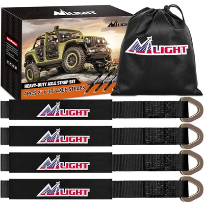 2" x 38" Axle Tie Down Straps with D (4 Count)