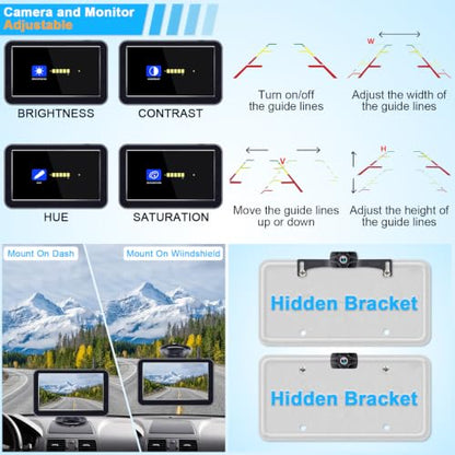 HD 1080P 7 Inch Wireless Backup Camera for Truck