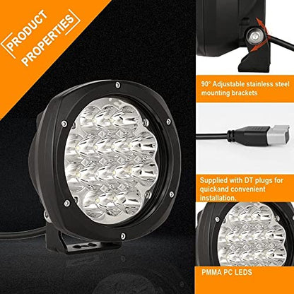 5Inch 160W Round Led Driving Lights Off Road Spot Lights Offroad