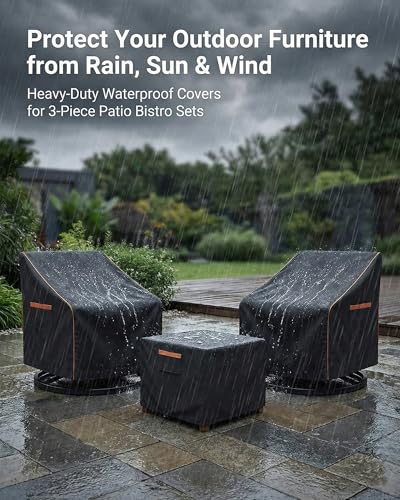 3 Piece Patio Furniture Cover Set for Bistro Sets (3 Count)