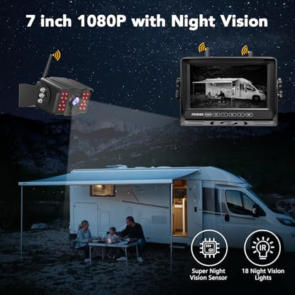 2 Wireless Backup Camera with 7" 1080p Monitor