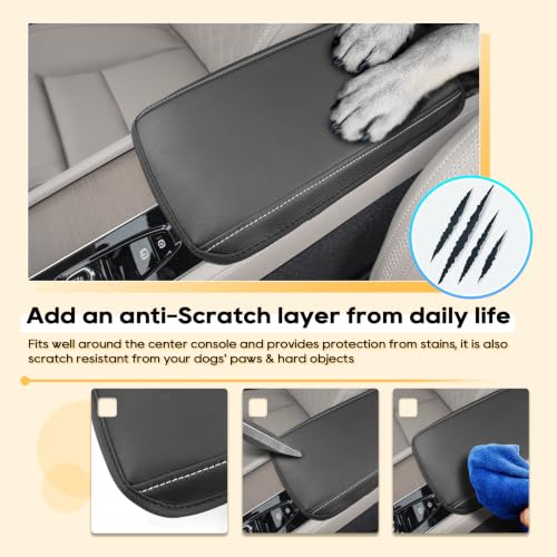 Armrest Cover for 2026 Volvo XC90 Volvo XC90 Accessories Center Console Cover Arm Rest Protector Middle Lid Pad Protector PU Leather
