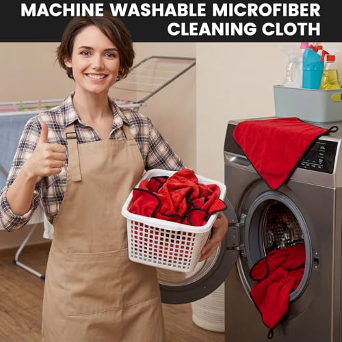 60 Pcs Red Microfiber Towels (60 Count)