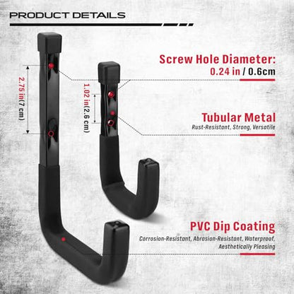 Heavy Duty Garage Storage Hooks (4 Count)