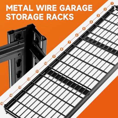 5 Tier 60" W x 20" D x 72" H Garage Shelving 30000LBS Heavy Duty Adjustable Storage Shelves Basement Industrial Shelving Units (5 Count)