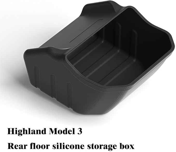 GGCLIMAX Car Organizers And Storage Silicone Rear Floor Storage Box Compatible with Tesla Model 3 2023-2024 Custom Fit Organizer Car Organizer(GRAY)