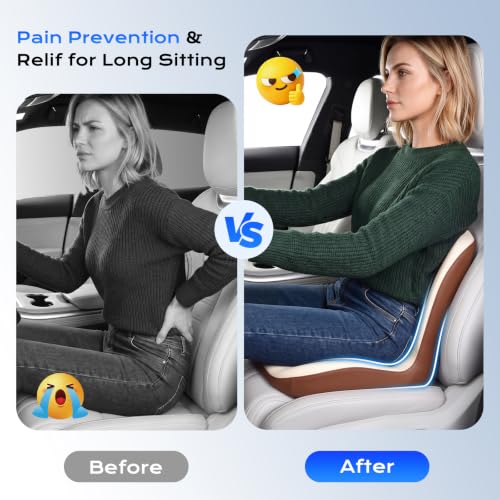 Car Seat Cushion and Lumbar Support Pillow One Piece