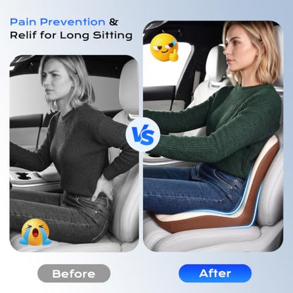 Car Seat Cushion and Lumbar Support Pillow One Piece