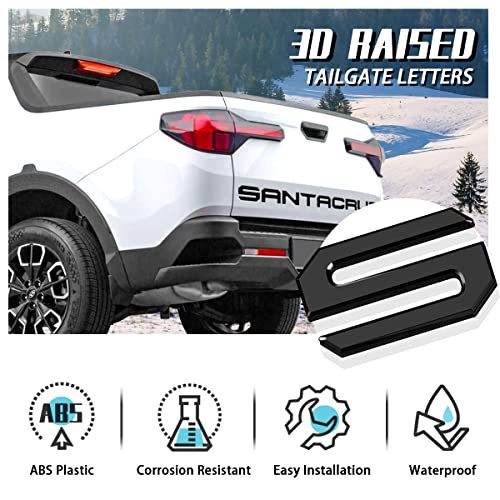 Tailgate Inserts Letters Compatible for 2022 2023 2024 2025 2026 Santa Cruz 3D Raised & Strong Adhesive Decals Letters Rear Emblem Decal Sticker Compatible for Santa Cruz Accessories