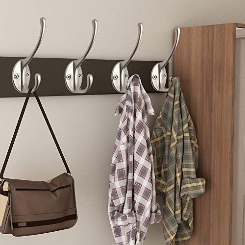 10 Pack Silvery Double Coat Hooks Utility Hooks for Coat (10 Count)