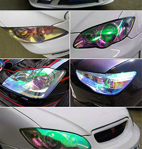 LED LIGHT 12 by 48 inches Self Adhesive Shiny Chameleon Headlights Tail Lights Fog Lights Films