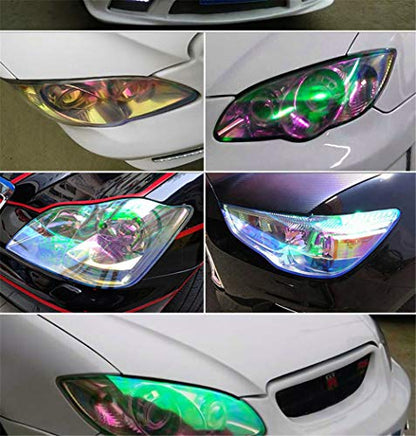 LED LIGHT 12 by 48 inches Self Adhesive Shiny Chameleon Headlights Tail Lights Fog Lights Films