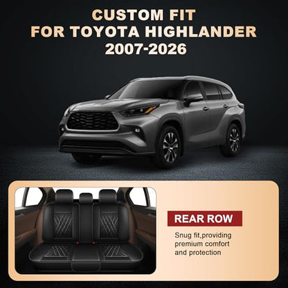 2 Front Car Seat Covers for Toyota Highlander 2007