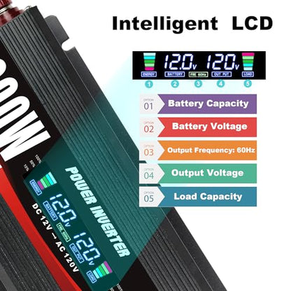 1000W Car Power Inverter DC 12V to 110V