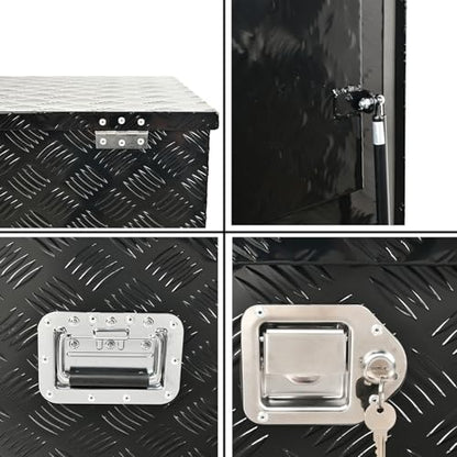 44In Aluminum Tool Box 5 Bar Tread Chest Box Flatbox for Truck Car Outdoor