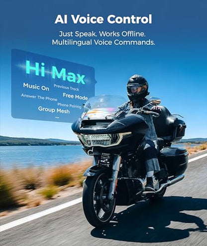 ASMX F1s Motorcycle Bluetooth Headset with Smart Voice Control