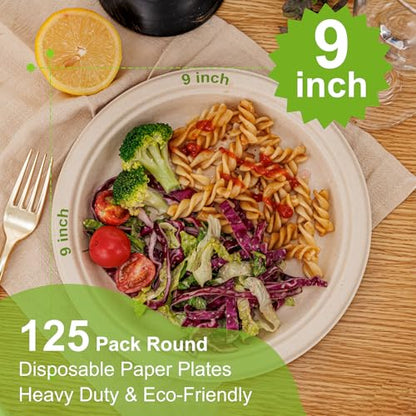 Paper Plates 9 Inch 125 (125 Count)