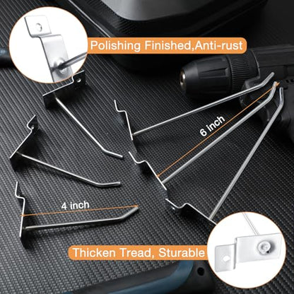 100 Pack Slatwall Hooks Silver Heavy Duty Slat Wall Hooks Metal Slatwall Accessories for Hanging Garage Retail Home Shop Display (100 Count)