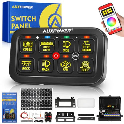 RGB 8 Gang Switch Panel with App Control Toggle Momentary Pulsed