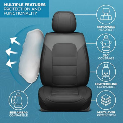 Curated Slate Ridge Leather Seat Covers for Cars & SUVs