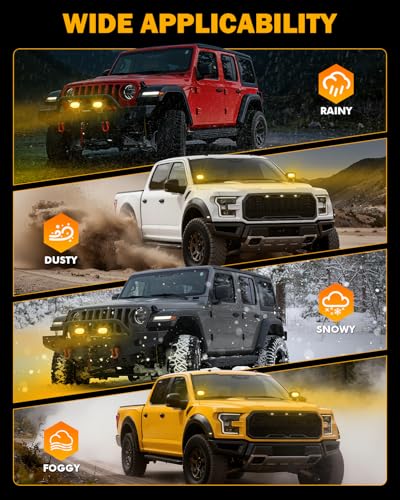 4 Inch R4 Series Square Offroad 2300K Dark Amber Protective Cover (2 Count)