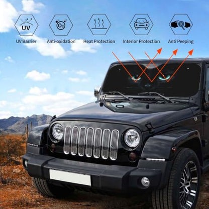 Black Cat Eyes Car Windshield Sunshade Front Window Sun Visor Protector Foldable Shield Cover for Truck SUV
