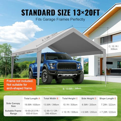 Carport Replacement Canopy Cover 13 x 20 ft