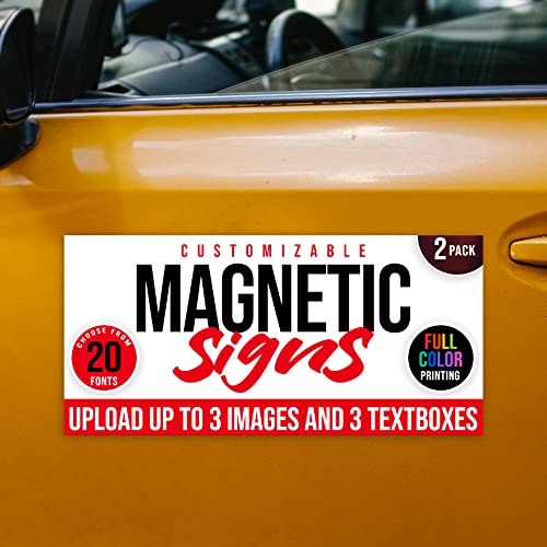 2 Pack Personalized Magnetic Signs for Vehicles