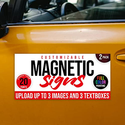 2 Pack Personalized Magnetic Signs for Vehicles