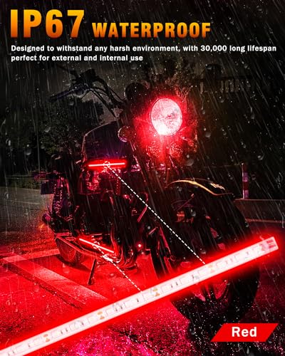 Red LED Underglow Strip Lights 12V 32CM IP67 for Car Golf Cart Pack of 6 (6 Count)