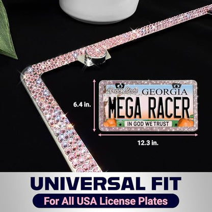 Glamorous Pink Bling License Plate Frame for Women