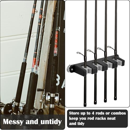 2 Pcs Magnetic Fishing Rod Holder for Car Fishing Pole Rack Vertical Rod Storage Holders for Truck Bed Boat Wall Garage Door (2 Count)