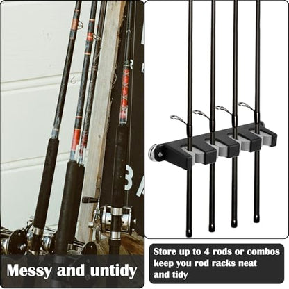 2 Pcs Magnetic Fishing Rod Holder for Car Fishing Pole Rack Vertical Rod Storage Holders for Truck Bed Boat Wall Garage Door (2 Count)