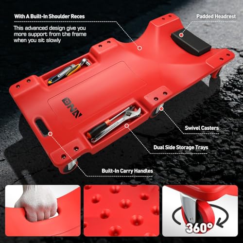36" L X 17" W x 4.25" H Vehicle Repair Low Profile Automotive Creeper w