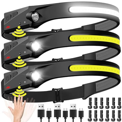 Headlamp Rechargeable 3PCS (3 Count)