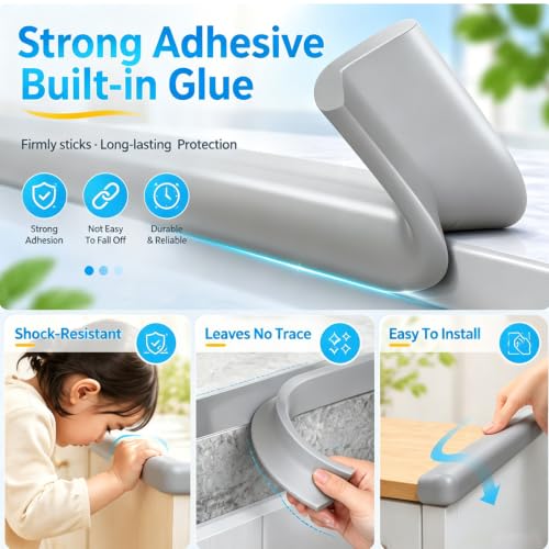 Foam Baby Edge Protector Strip Furniture Safety 1.8inx6.56FT（Grey）