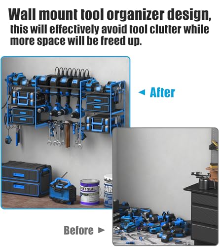 Blue Power Tool Organizer Wall Mount (15 Count)