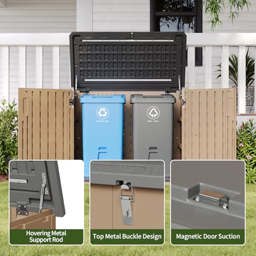Outdoor Storage Cabinet 35 Cu.Ft Outdoor Trash Can Storage Shed