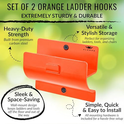 Ladder Hangers for Garage Wall Set of 2 (2 Count)