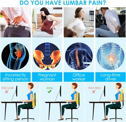 Lumbar Support Pillow for Office Chair Car Back Support Pillow