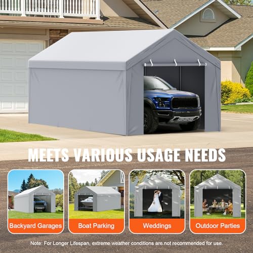 Carport Replacement Canopy Cover Top + Side Wall 13 x 20 ft