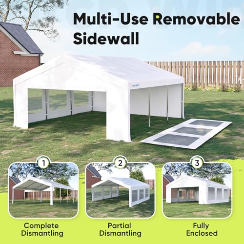 20x20ft Heavy Duty Party Tent Outdoor Canopy with Mesh Windows